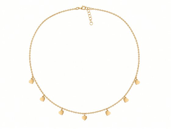 Collana Lo Scrigno Gioielli Donna in Oro GIROCOLLO CON CUORI - GIROCOLLO CON CUORI